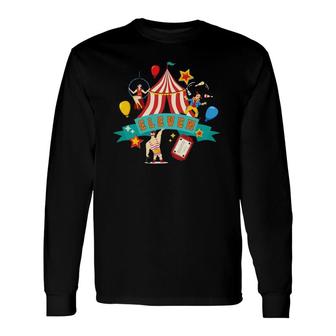 11 Years Old Circus Performers 11Th Birthday Carnival Clown Long Sleeve T-Shirt - Seseable