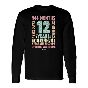 12Th Birthday 12 Years Old Vintage Retro 12 Yr Old Long Sleeve T-Shirt - Seseable