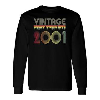 2001 20Th Birthday Vintage Retro Happy 20 Years Old Long Sleeve T-Shirt - Seseable