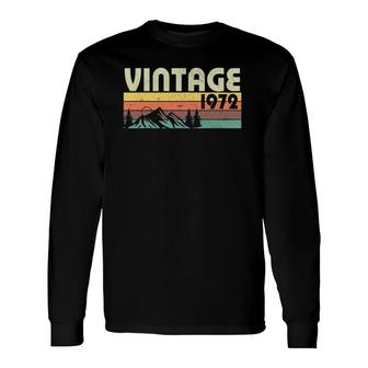 Retro Vintage 1972 Graphics 50Th Birthday Gift 50 Years Old Unisex Long Sleeve