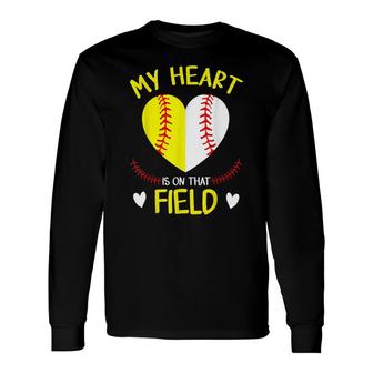 My Heart Is On That Field  Baseball Mothers Day  Unisex Long Sleeve