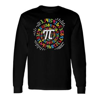 314 Pi Pop Art Spiral Math Science Geek Pi Day Stem Teacher Long Sleeve T-Shirt - Thegiftio UK