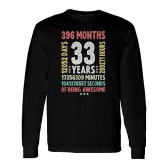 33Rd Birthday 33 Years Old Vintage Retro 33 Yrs Old Long Sleeve T-Shirt - Seseable
