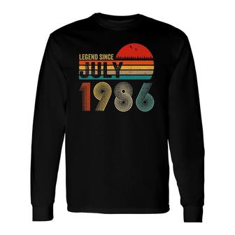 35 Years Old Retro Birthday Legend Since July 1986 Ver2 Long Sleeve T-Shirt - Seseable