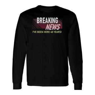 40 Years Work Anniversary 40Th Employee Appreciation V-Neck Long Sleeve T-Shirt | Mazezy