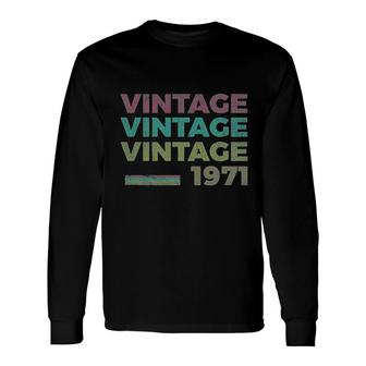 50Th Birthday Retro Birthday Vintage 1971 Long Sleeve T-Shirt - Monsterry
