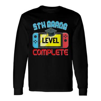 5Th Grade Level Complete Graduation Gamer Boys Long Sleeve T-Shirt - Seseable