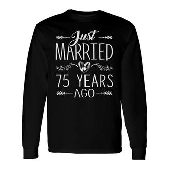75Th Wedding Anniversary 75 Years Marriage Matching Long Sleeve T-Shirt - Seseable