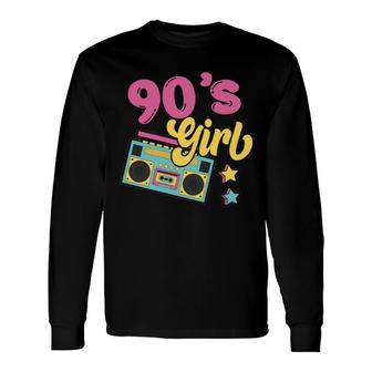 90S Party 90S Girl Party Vintage Stars Music Long Sleeve T-Shirt - Seseable