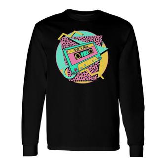 90S Retro Back To The 90S Vintage Cassette Tape Long Sleeve T-Shirt - Seseable