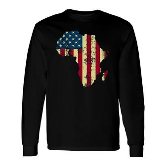 African American Usa Flag Patriotic 4Th Of July Juneteenth Long Sleeve T-Shirt - Seseable
