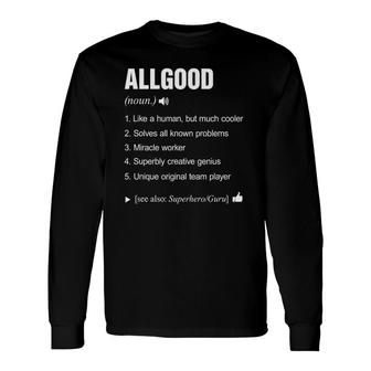 Allgood Name Definition Meaning Long Sleeve T-Shirt T-Shirt | Mazezy