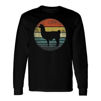 Alpaca Lover Retro Vintage Zoo Animal Silhouette Long Sleeve T-Shirt T-Shirt | Mazezy