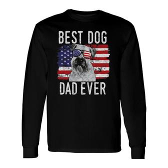American Flag Best Dog Dad Ever Soft Coated Wheaten Terrier Long Sleeve T-Shirt - Seseable