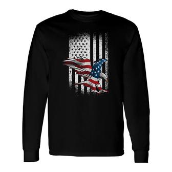 American Flag Eagle 4Th Of July Independence Day Patriotic Long Sleeve T-Shirt - Seseable