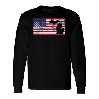 American Flag State Of Michigan Usa Fourth Of July Long Sleeve T-Shirt - Seseable
