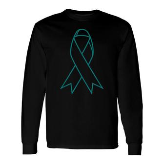 April Sexual Assault Awareness Teal Ribbon Long Sleeve T-Shirt - Seseable