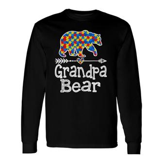 Autism Awareness Grandpa Bear Support Autistic Adults Long Sleeve T-Shirt T-Shirt | Mazezy