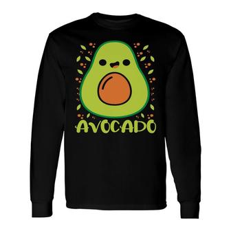 Avocado Happy Avocado Green Color Long Sleeve T-Shirt - Seseable