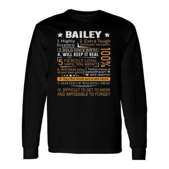 Bailey Name Bailey Bailey Surname Long Sleeve T-Shirt - Thegiftio UK