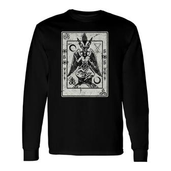 Baphomet Occult Satan Goat Head Devil Tarot Card Long Sleeve T-Shirt T-Shirt | Mazezy