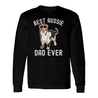 Best Aussie Dad Ever Australian Shepherd Dad Fathers Day Men Long Sleeve T-Shirt - Seseable