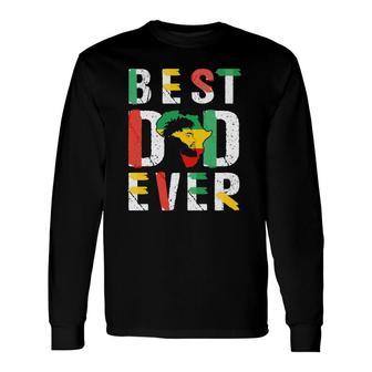 Best Dad Ever Juneteenth Flag Men Africa Map Freedom Day Long Sleeve T-Shirt - Seseable