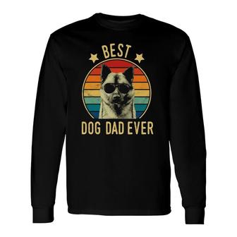 Best Dog Dad Ever Norwegian Elkhound Fathers Day Long Sleeve T-Shirt - Seseable