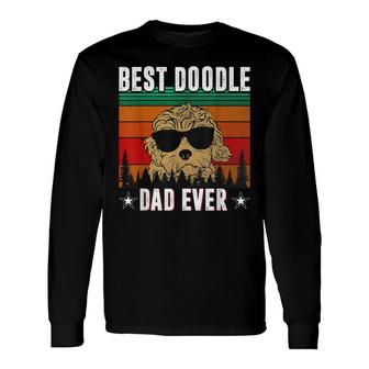 Best Doodle Dad Ever Retro Vintage Goldendoodle Long Sleeve T-Shirt - Seseable