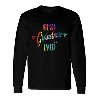 Best Grandma Ever Tie Dye Grandma Long Sleeve T-Shirt - Seseable