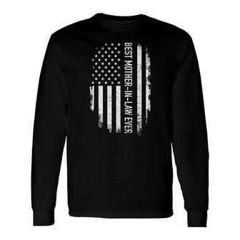 Best Mother-In-Law Ever Us American Vintage Flag Long Sleeve T-Shirt - Seseable