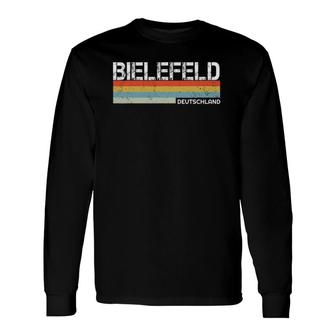 Bielefeld Deutschland Retro Vintage Stripes Long Sleeve T-Shirt - Seseable