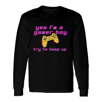 Birthday Boy Matching Video Gamer Yes Im A Gamer Boy Long Sleeve T-Shirt - Seseable