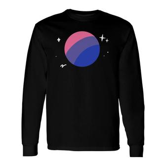 Bisexual Planet Lgbtq Bi Pride Flag Aesthetic Space Long Sleeve T-Shirt T-Shirt | Mazezy
