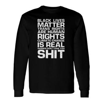 Black Lives Matter Trans Rights Are Human Rights Awareness V-Neck Long Sleeve T-Shirt - Seseable