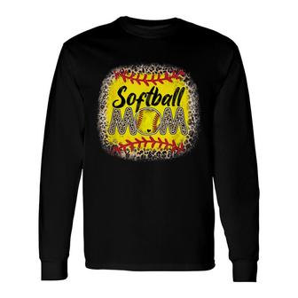 Bleached Softball Mom Leopard Baseball Mom 2022 Long Sleeve T-Shirt - Seseable