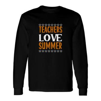 Only The Brave Teacher Love Summer Orange White Long Sleeve T-Shirt - Seseable