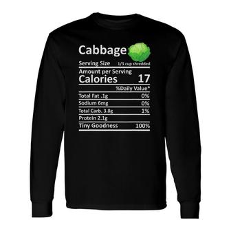 Cabbage Nutrition Food Facts Thanksgiving Costume Christmas Long Sleeve T-Shirt - Seseable