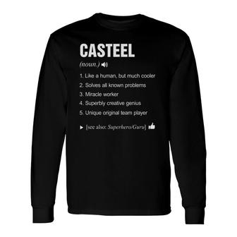Casteel Name Definition Meaning Long Sleeve T-Shirt T-Shirt | Mazezy