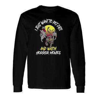 Cats And Horror Movies Horror Movies Classic Long Sleeve T-Shirt T-Shirt | Mazezy