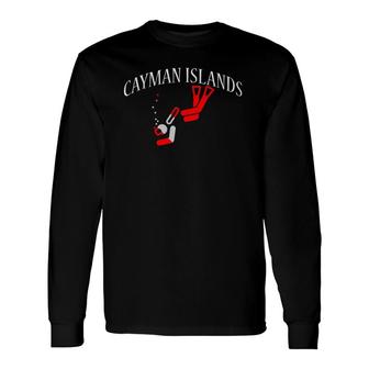 Cayman Islands Scuba Diving Dive Flag Tee Long Sleeve T-Shirt - Thegiftio UK