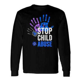 Child Abuse Stop Child Abuse Prevention Awareness Long Sleeve T-Shirt - Seseable