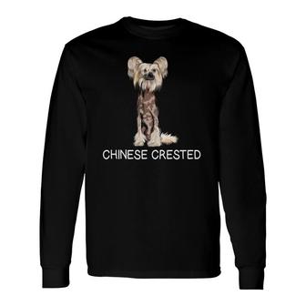 Chinese Crested Crazy Dog Lover Long Sleeve T-Shirt | Mazezy
