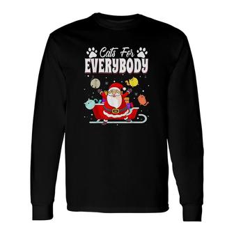 Christmas Santa Claus Cats For Everybody Long Sleeve T-Shirt - Monsterry