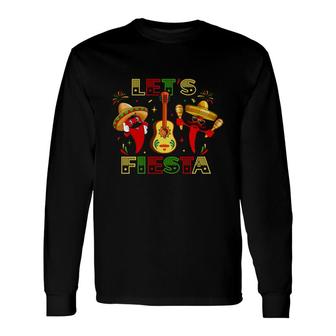 Cinco De Mayo Lets Fiesta Colorful Decoration For Human Long Sleeve T-Shirt - Seseable