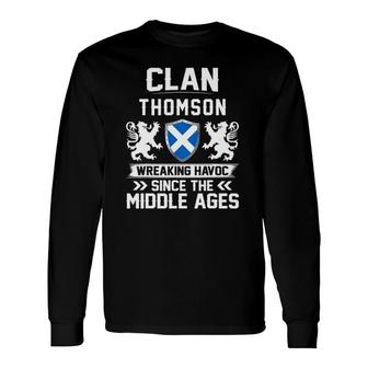 Clan Thomson Scottish Scotland Fathers Long Sleeve T-Shirt - Seseable