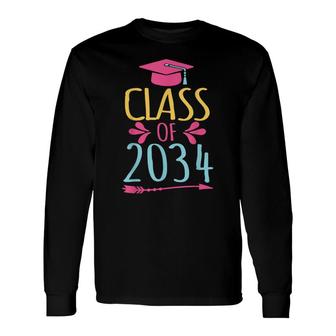 Class Of 2034 For Girls Grow With Me Graduation 2034 Long Sleeve T-Shirt - Seseable