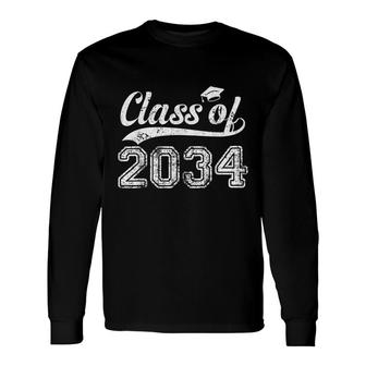 Class Of 2034 Graduate Graduation Vintage Senior 2034 Long Sleeve T-Shirt - Seseable