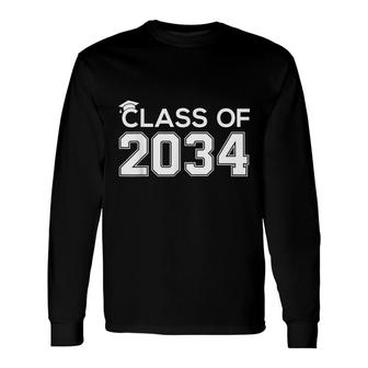 Class Of 2034 Grow With Me Handprint On Back K-12 Boy Girl Long Sleeve T-Shirt - Thegiftio UK