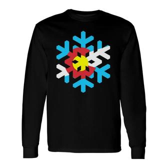 Colorado Flag Snowflake State Of Colorado Long Sleeve T-Shirt T-Shirt | Mazezy